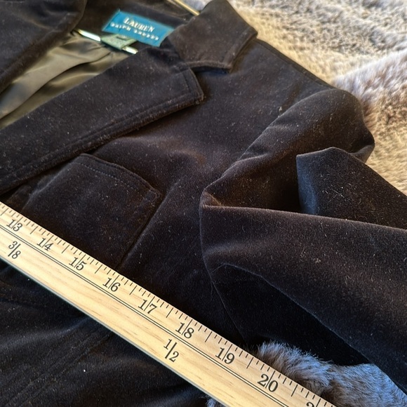 Lauren Ralph Lauren Black Velvet Blazer Dress Jacket One Button  Size Small - Picture 6 of 12